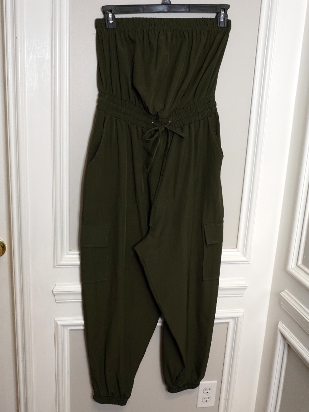 Mia Rose Olive Strapless Jumpsuit, Size 1X